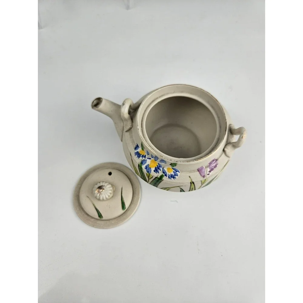 Vintage Japanese Floral Teapot Small Hand Painted Ceramic Made‎ Japan